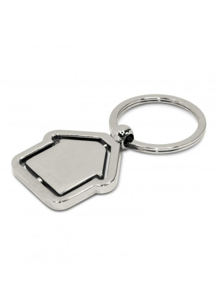 Spinning House Metal Key Ring