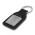 Baron Leather Key Ring - Square - Black/Silver