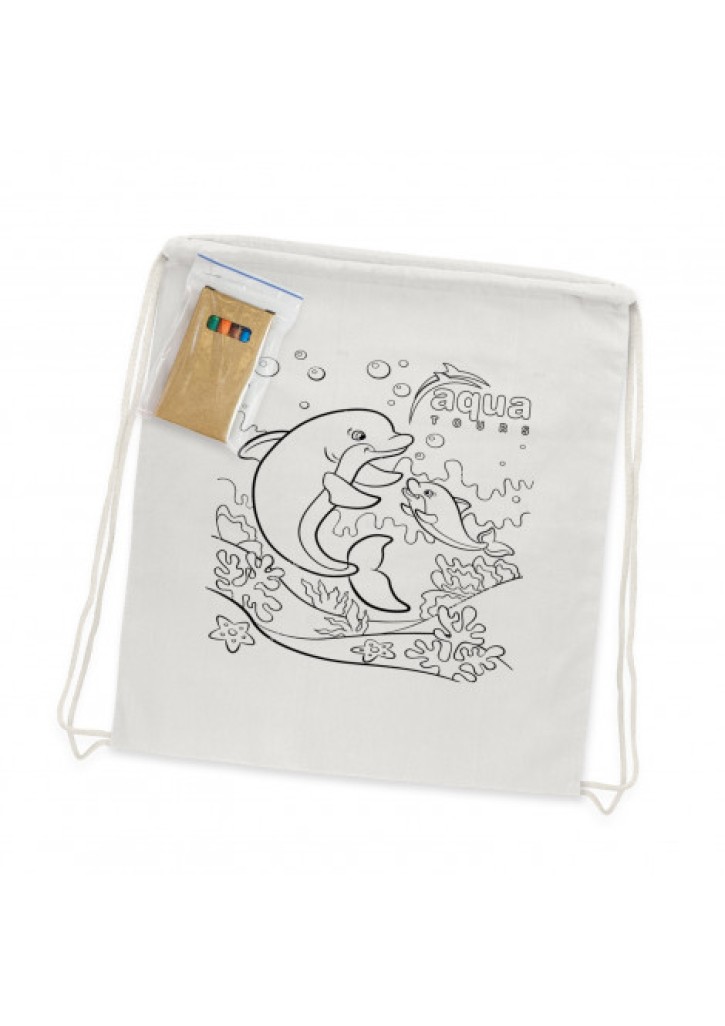 Cotton Colouring Drawstring Backpack