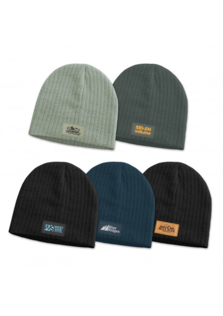 Nebraska Cable Knit Beanie with Patch