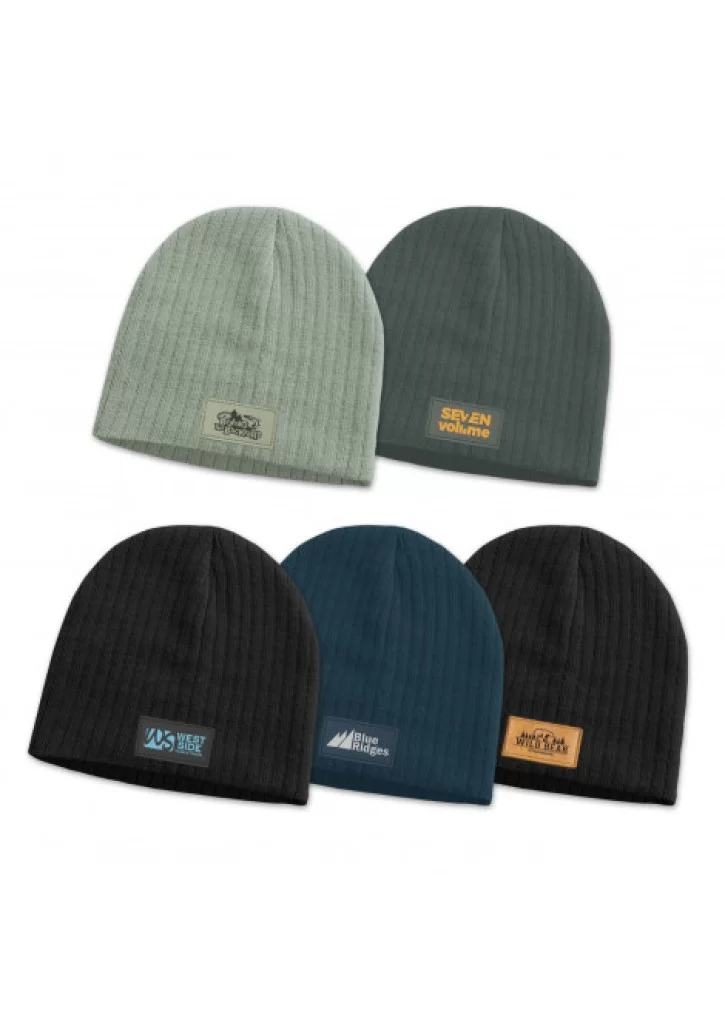 Nebraska Cable Knit Beanie with Patch