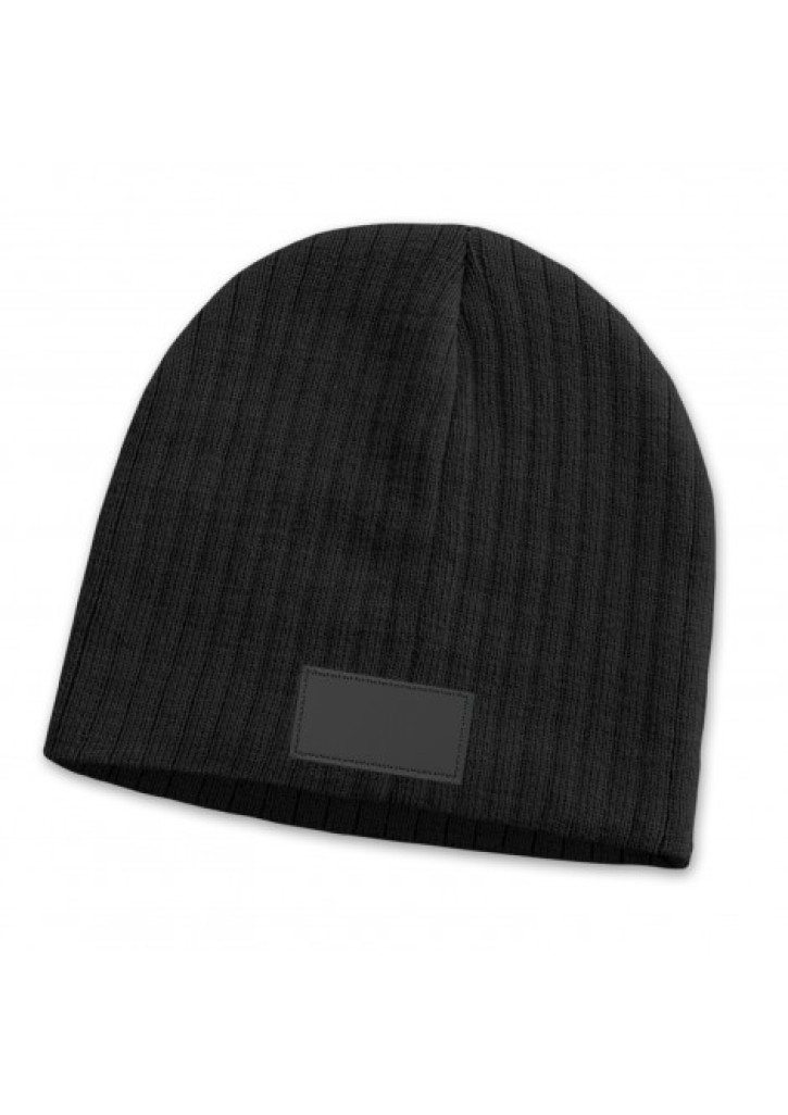 Nebraska Cable Knit Beanie with Patch
