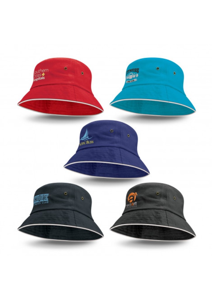 Bondi Bucket Hat - White Sandwich Trim