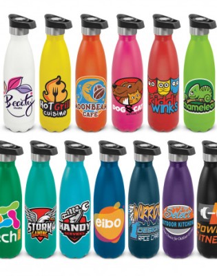 Mirage Powder Coated Vacuum Bottle - Push Button Lid