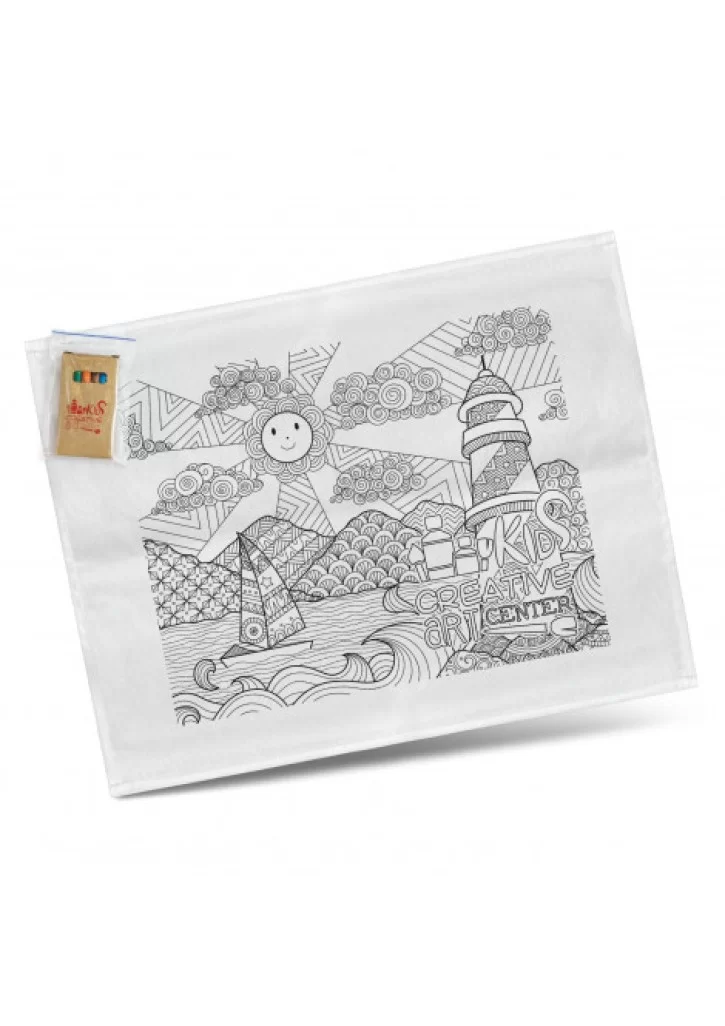 Cotton Colouring Tea Towel
