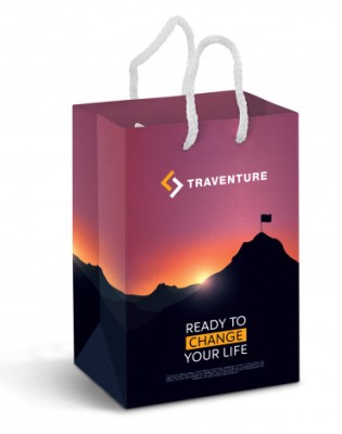 Small Laminated Paper Carry Bag - Full Colour