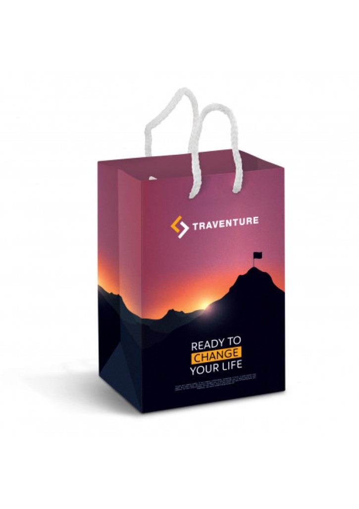 Small Laminated Paper Carry Bag - Full Colour