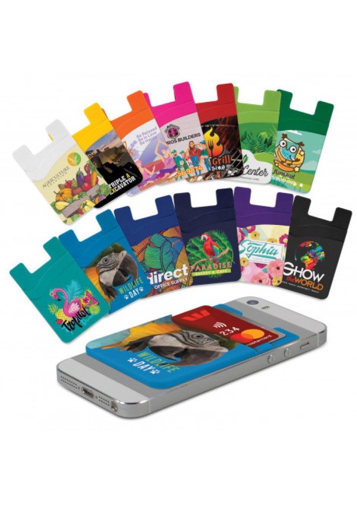 Dual Silicone Phone Wallet - Full Colour