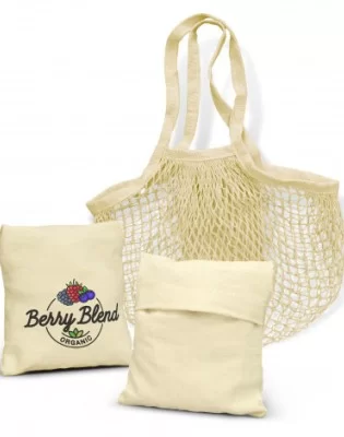 Cotton Mesh Foldaway Tote Bag