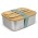 Stainless Steel Lunch Box with Cutlery - Natural/Silver