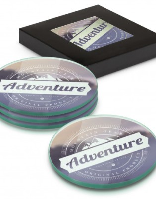 Venice Glass Coaster Set of 4 Round - Full Colour