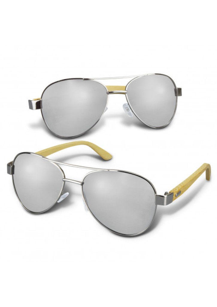 Aviator Mirror Lens Sunglasses - Bamboo