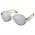 Aviator Mirror Lens Sunglasses - Bamboo - Silver