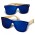 Ryder Mirror Lens Sunglasses - Bamboo - Blue