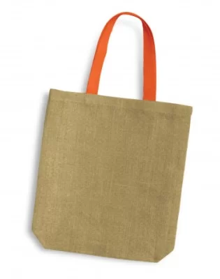 Thera Jute Tote Bag - Coloured Handles