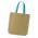 Thera Jute Tote Bag - Coloured Handles - Light Blue
