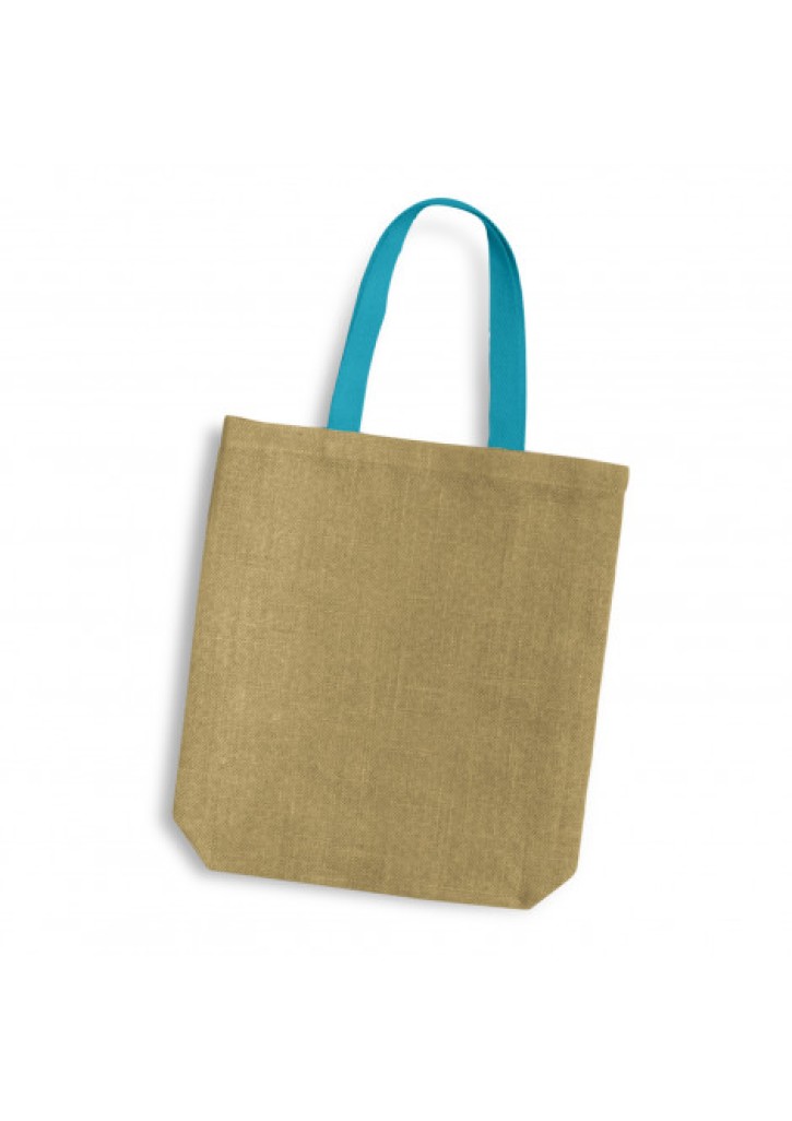 Thera Jute Tote Bag - Coloured Handles