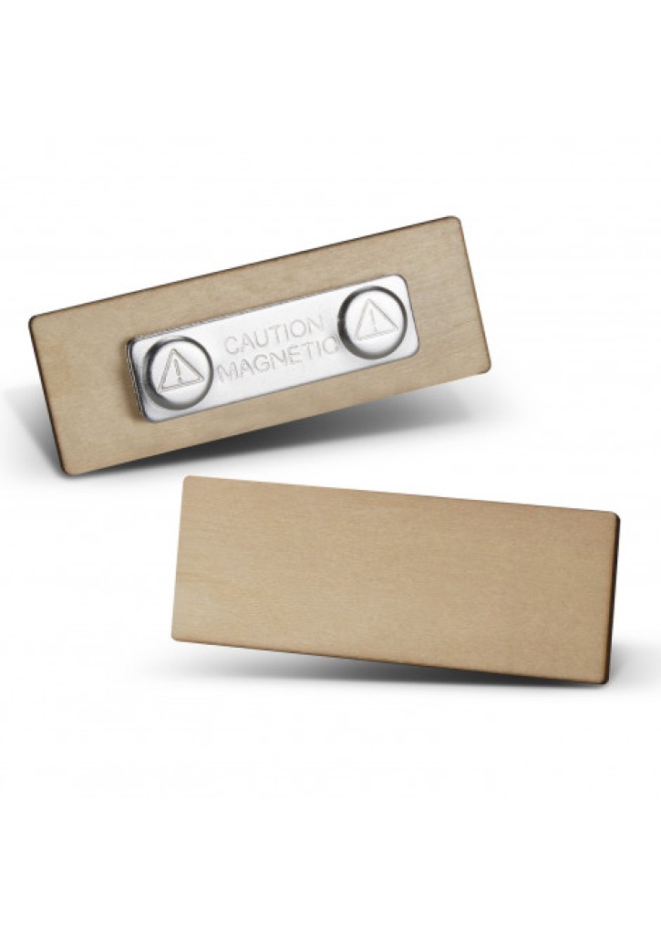 Magnetic Wooden Badge