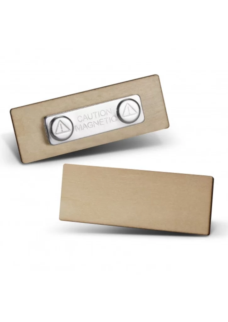 Magnetic Wooden Badge