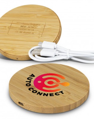 Vita Bamboo Wireless Charger - Round