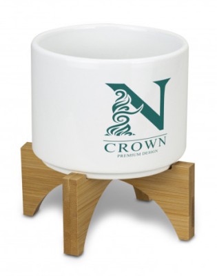 Planter with Bamboo Base