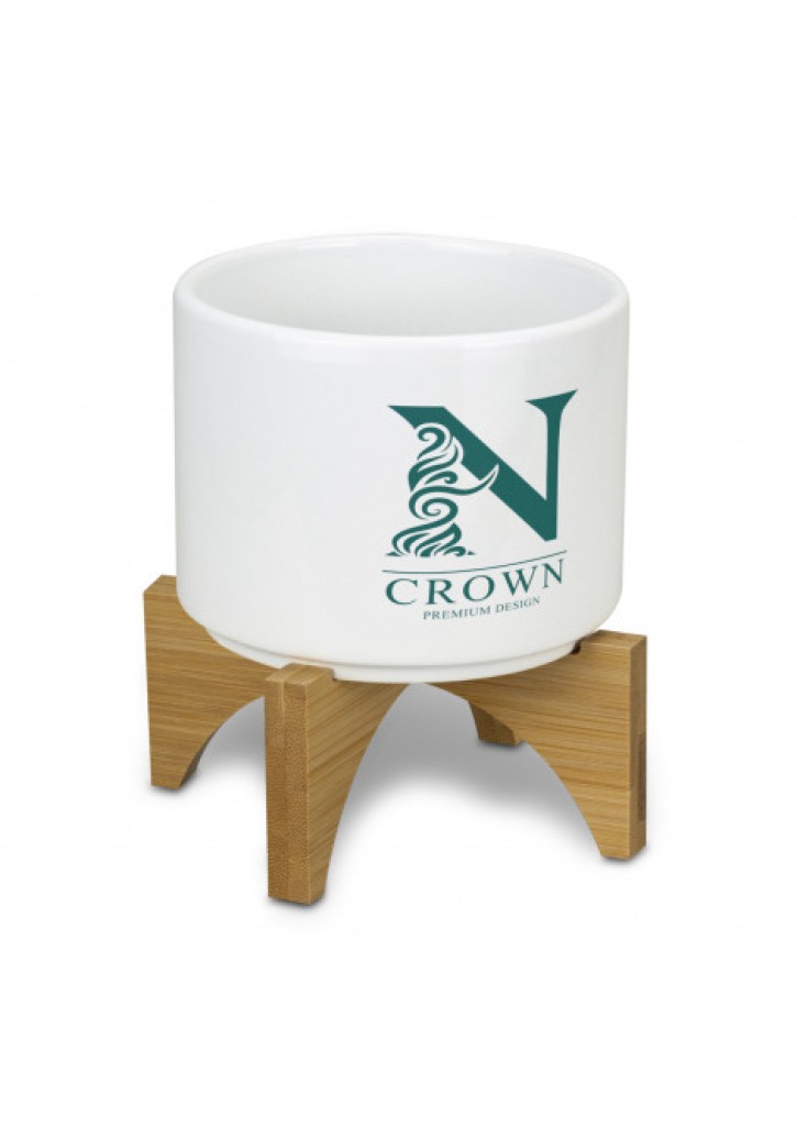 Planter with Bamboo Base