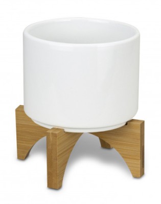 Planter with Bamboo Base
