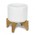 Planter with Bamboo Base - White/Natural