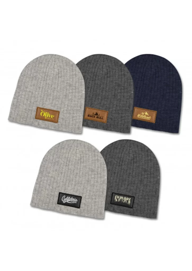 Nebraska Heather Cable Knit Beanie With Patch