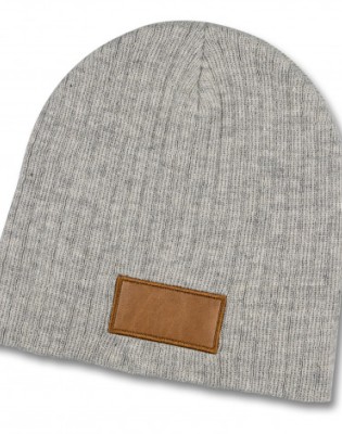 Nebraska Heather Cable Knit Beanie With Patch