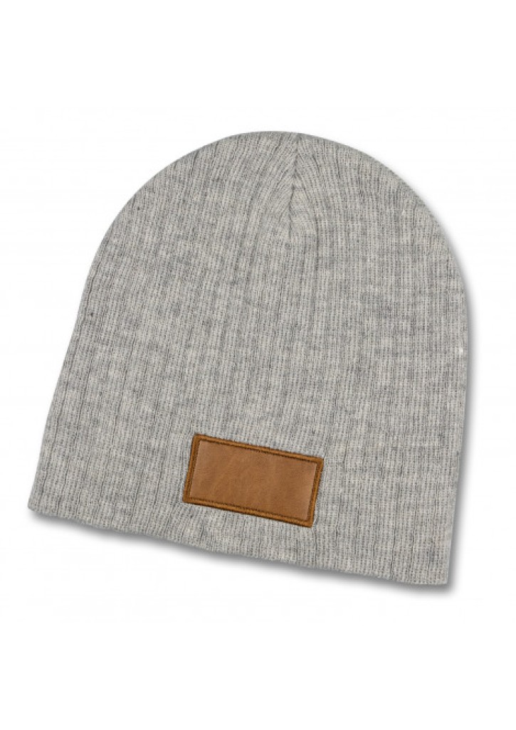 Nebraska Heather Cable Knit Beanie With Patch