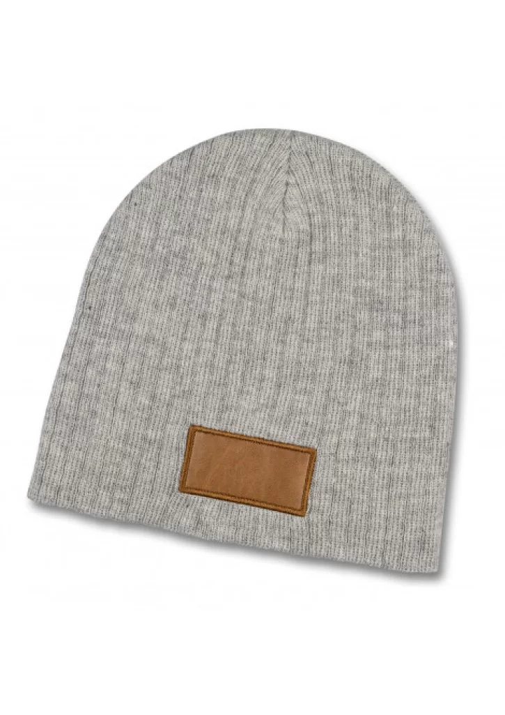 Nebraska Heather Cable Knit Beanie With Patch