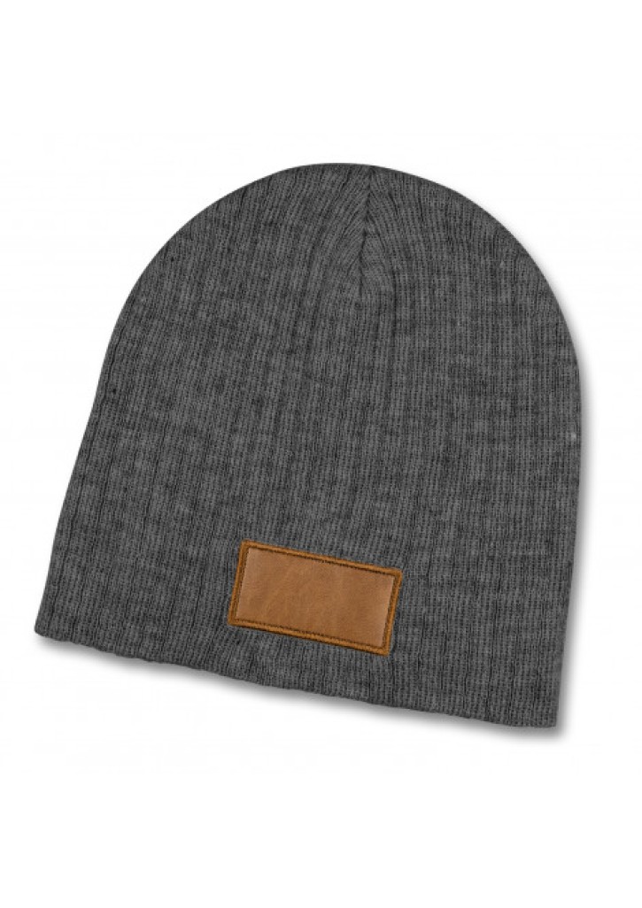 Nebraska Heather Cable Knit Beanie With Patch