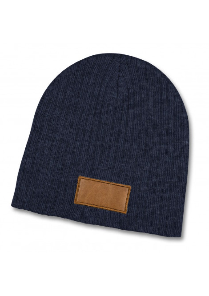 Nebraska Heather Cable Knit Beanie With Patch