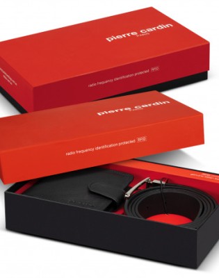 Pierre Cardin Leather Wallet  Belt Gift Set