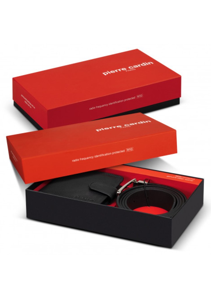 Pierre Cardin Leather Wallet  Belt Gift Set