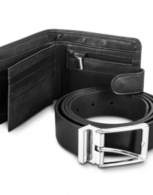 Pierre Cardin Leather Wallet  Belt Gift Set