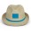 Bruno Fedora Hat - Natural/Light Blue