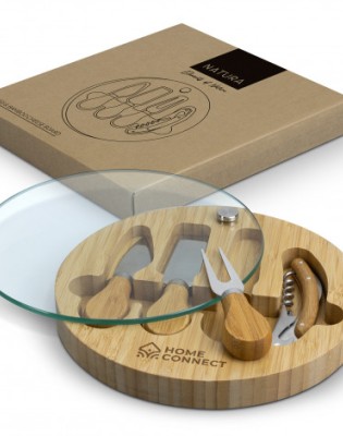 NATURA Glass & Bamboo Cheese Board