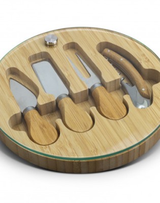 NATURA Glass & Bamboo Cheese Board