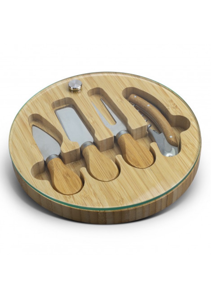 NATURA Glass & Bamboo Cheese Board