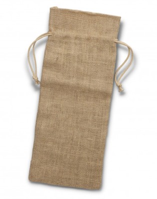 Jute Wine Drawstring Bag
