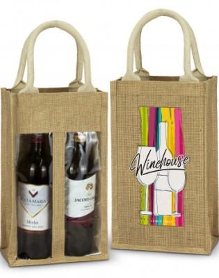 Serena Jute Double Wine Carrier