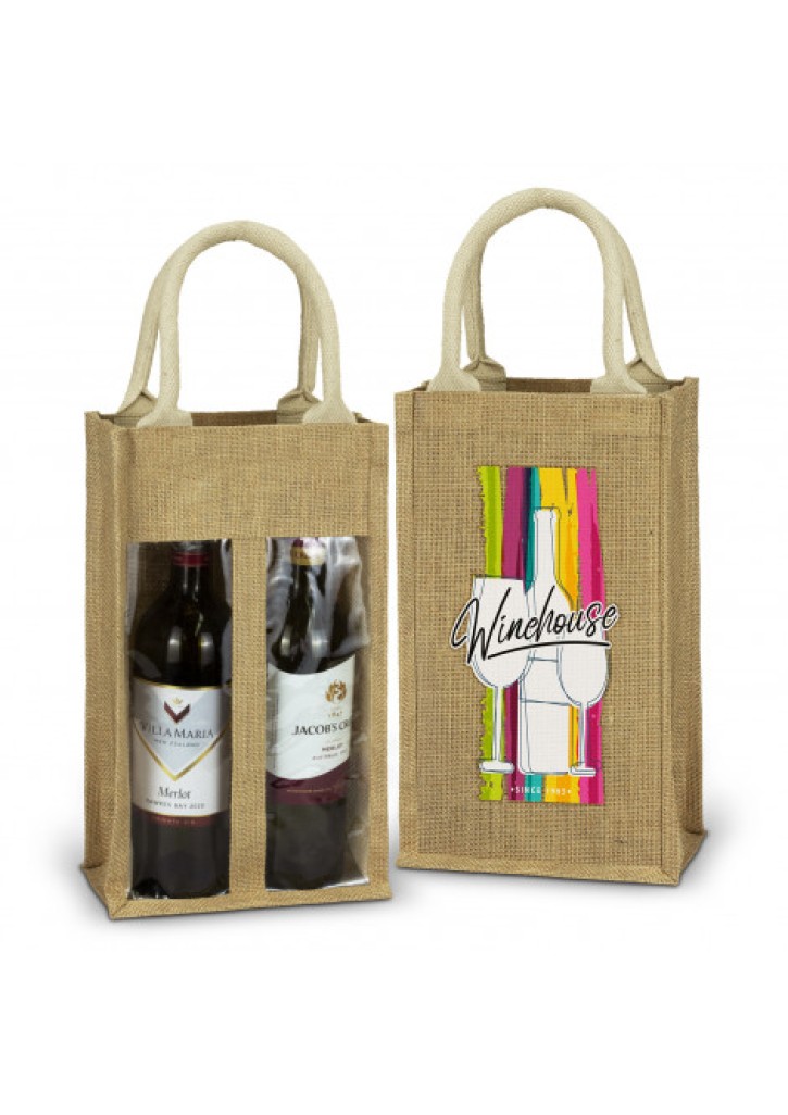 Serena Jute Double Wine Carrier