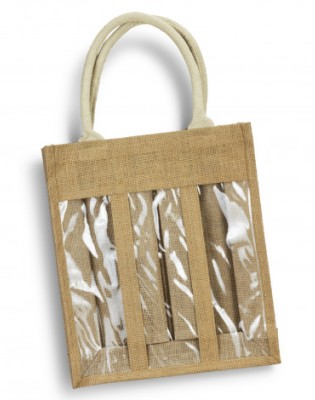 Serena Jute Triple Wine Carrier