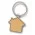 Santo House Shaped Key Ring - Silver/Natural