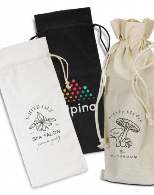 Cotton Wine Drawstring Bag
