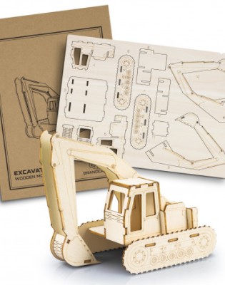 BRANDCRAFT Excavator Wooden Model