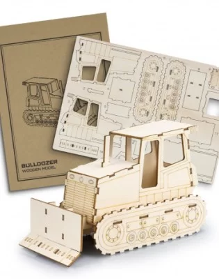 BRANDCRAFT Bulldozer Wooden Model