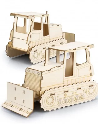 BRANDCRAFT Bulldozer Wooden Model
